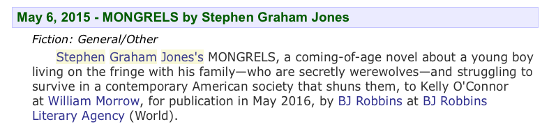 mongrels publishers lunch